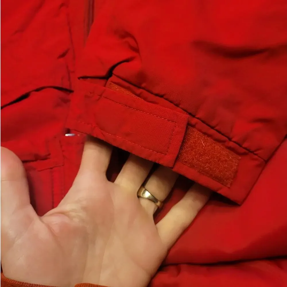 Vintage LL Bean Nylon Full Zip Shell Jacket Hoodie Hoodie Red Mens Large VTG
